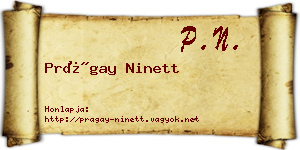 Prágay Ninett névjegykártya